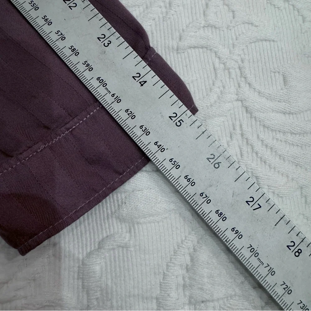 Cloth & Stone Anthropologie Mauve Grace Sateen Striped Button down XL - Picture 8 of 9
